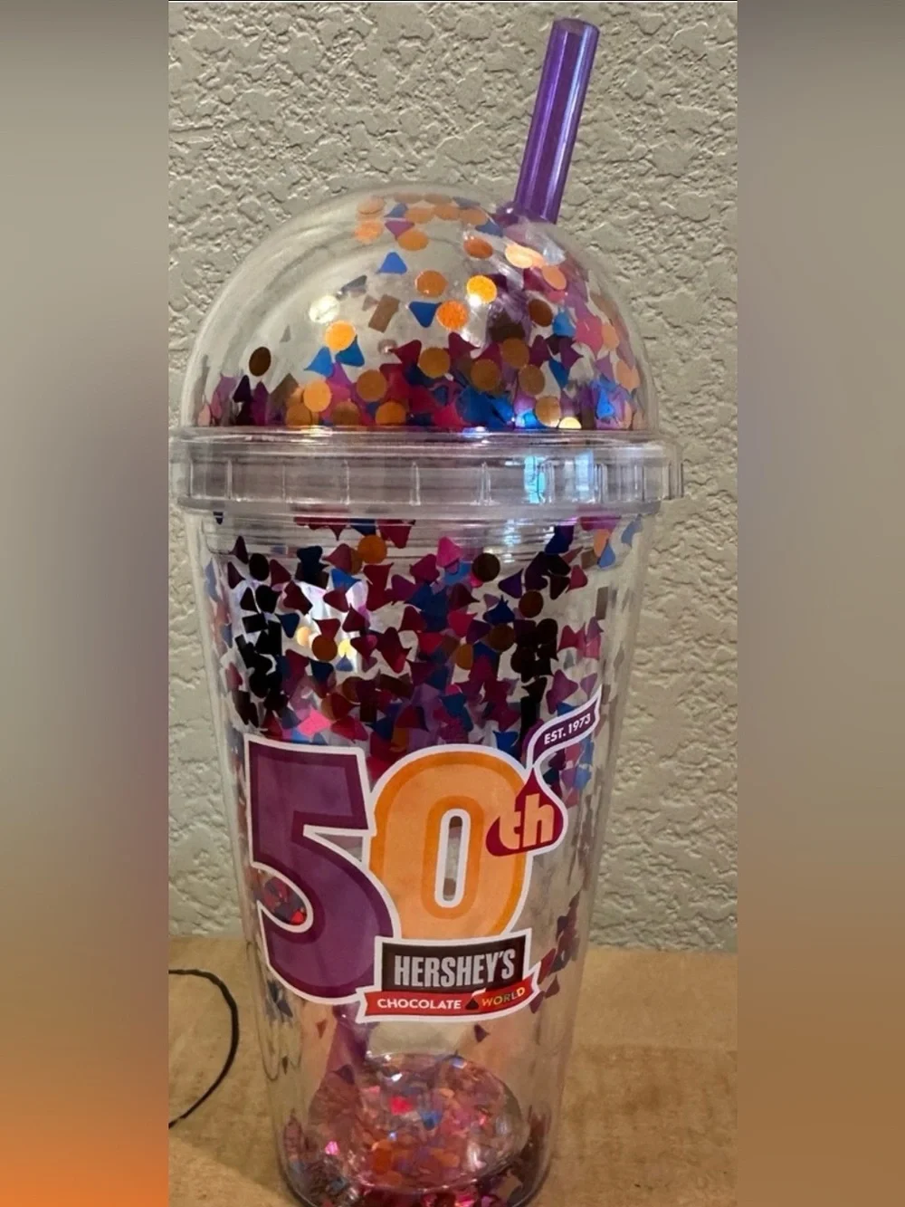 NWT Hershey Chocolate World Limited Edition 50th Anniversary Tumbler Sparkle Cup